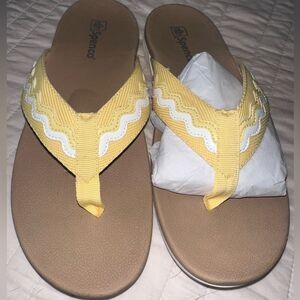 Spenco La Paz Sandal Yellow & White Size 9B